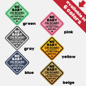 Sticker Green Funny No Baby on Board Adult Caution Bumper