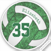 Sticker green girls volleyball w nom jersey numéro (Devant)