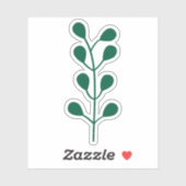 Sticker Green Greenery Branch Cutom Cut Transparent (Feuille)