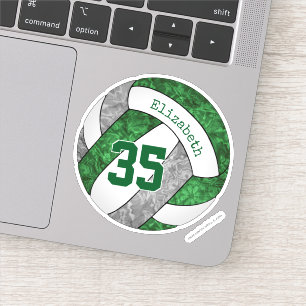Sticker green grey girls volleyball w nom du joueur