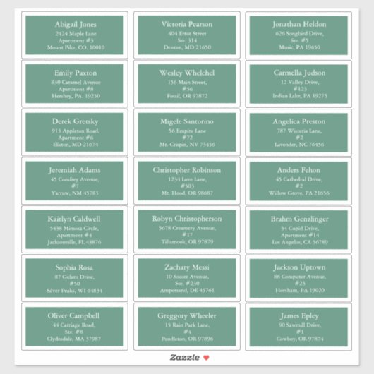 Sticker Green Holly Jolly Christmas Adresse d'invité (Feuille)