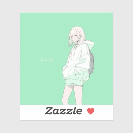 Sticker Green JK シール Seal|寿司娘 GenerativeAI (Feuille)