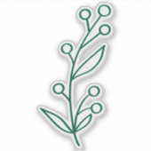 Sticker Green Outline Berry Custom Cut  (Devant)