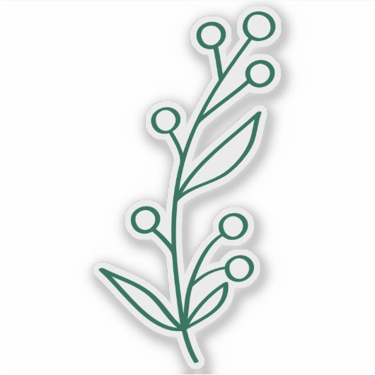 Sticker Green Outline Berry Custom Cut (Devant)