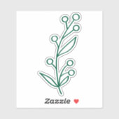 Sticker Green Outline Berry Custom Cut (Feuille)