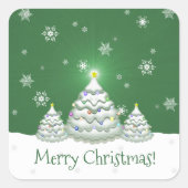 Sticker Green Snowy Christmas Tree (Devant)