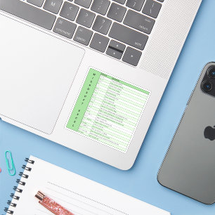Sticker Green   Touches de raccourci Microsoft Excel Windo