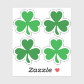 Sticker Green trois feuilles de trèfle shamrock St Patrick (Feuille)