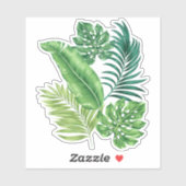 Sticker Green Tropical Palm Banana Monstera Feuille (Feuille)