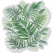 Sticker Green Tropical Palm & Monstera Feuille (Devant)