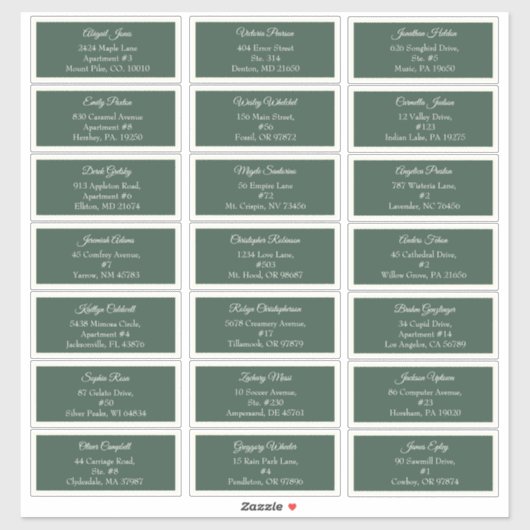 Sticker Green Very Joyeux Christmas Holiday Adresse d'invi (Feuille)