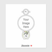 Sticker Green woodpecker à Flight monogram (Feuille)