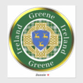 Sticker Greene Shield & Celtic Cross Personnalisé (Feuille)
