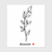 Sticker Greenery Botanical black and white  (Feuille)