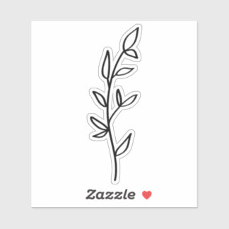 Sticker Greenery Botanical black and white 