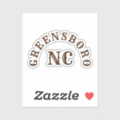 Sticker Greensboro, Caroline du Nord (Feuille)