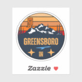 Sticker Greensboro, Indiana (Feuille)
