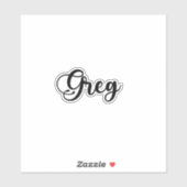 Sticker Greg Name - Calligraphie manuscrite (Feuille)