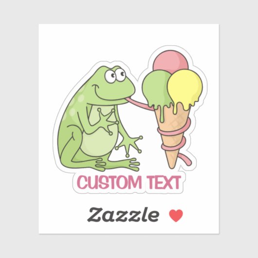 Sticker Grenouille à crème glacée (Feuille)