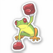 Sticker Grenouille à la boîte avec gants de boxe (Recto)