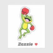 Sticker Grenouille à la boîte avec gants de boxe (Feuille)