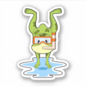 Sticker Grenouille à la plongée avec tuba (Devant)
