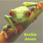 Sticker Grenouille à yeux rouges vous regardant Photo pers (Devant)