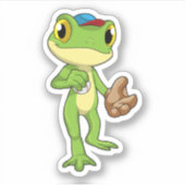 Sticker Grenouille au baseball avec gant de baseball (Devant)