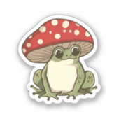 Sticker Grenouille aux champignons mignons (Recto)