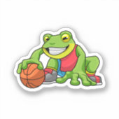 Sticker Grenouille aux sports avec basket-ball (Recto)