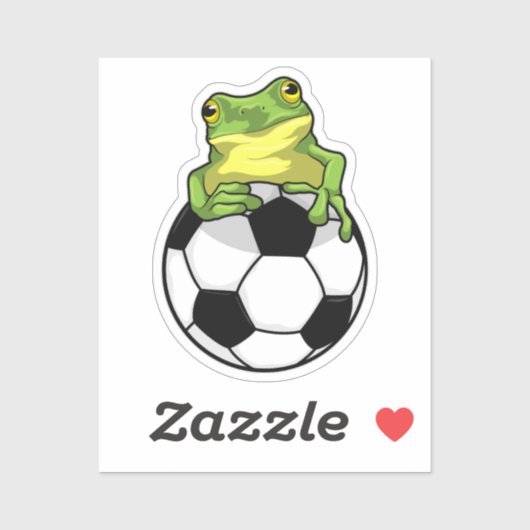 Sticker Grenouille avec balle de football (Feuille)