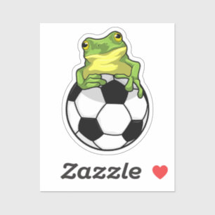 Sticker Grenouille avec ballon de football