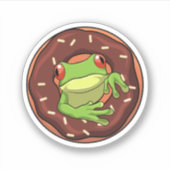 Sticker Grenouille avec beigne (Devant)
