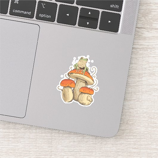 Sticker Grenouille avec champignons (Détail)