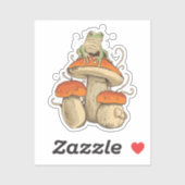 Sticker Grenouille avec champignons (Feuille)