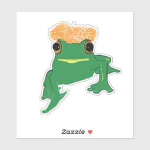 Sticker Grenouille avec cheveux