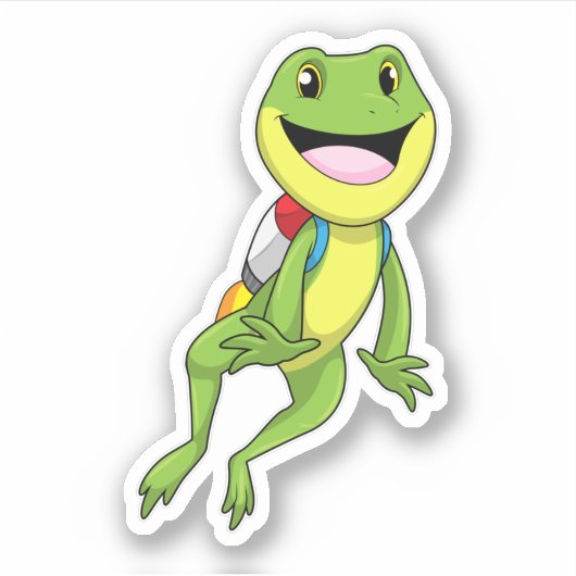 Sticker Grenouille avec Jetpack (Devant)