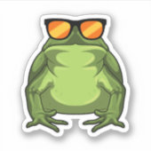 Sticker Grenouille avec lunettes de soleil (Devant)