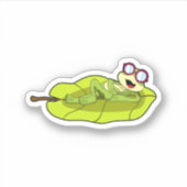 Sticker Grenouille avec lunettes de soleil (Devant)