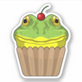 Sticker Grenouille avec muffin (Devant)