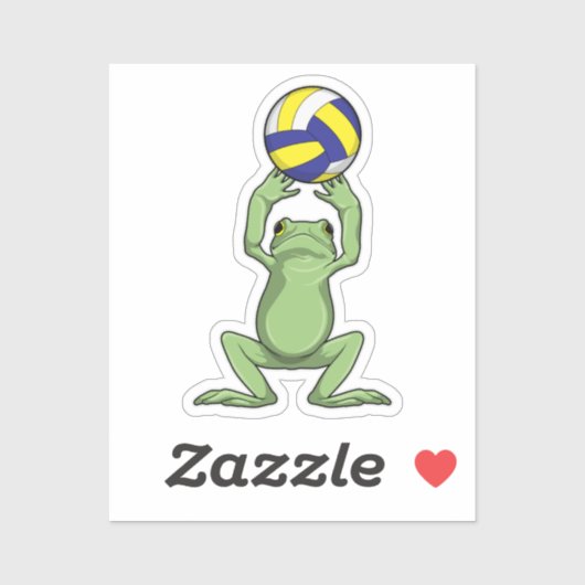 Sticker Grenouille avec volleyball (Feuille)