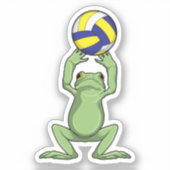 Sticker Grenouille avec volleyball (Recto)