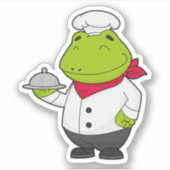 Sticker Grenouille comme cuire avec Plateau (Devant)