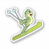 Sticker Grenouille comme sauteur de ski avec Ski.PNG (Devant)
