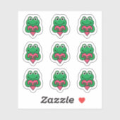 Sticker Grenouille d'amour de la Saint-Valentin (Feuille)