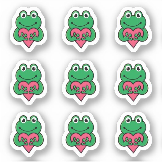 Sticker Grenouille d'amour de la Saint-Valentin (Devant)