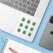 Sticker Grenouille d'amour de la Saint-Valentin (Ordinateur portable avec iPhone)