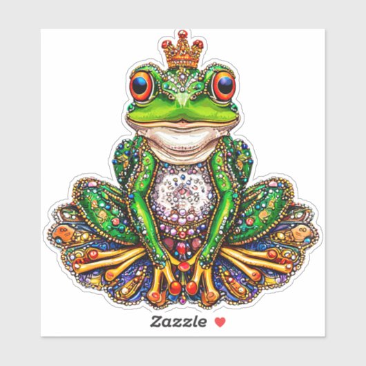 Sticker Grenouille de dessin animé (Feuille)