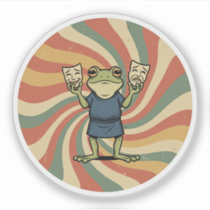 Sticker Grenouille de la comédie et de la tragédie - Masqu