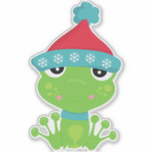 Sticker Grenouille d'hiver, Grenouille mignonne, Grenouill (Devant)